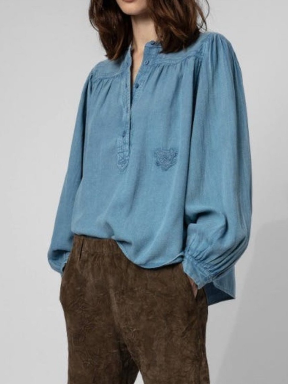 Zadig & Voltaire Tigy Cotton Twill Blouse XS